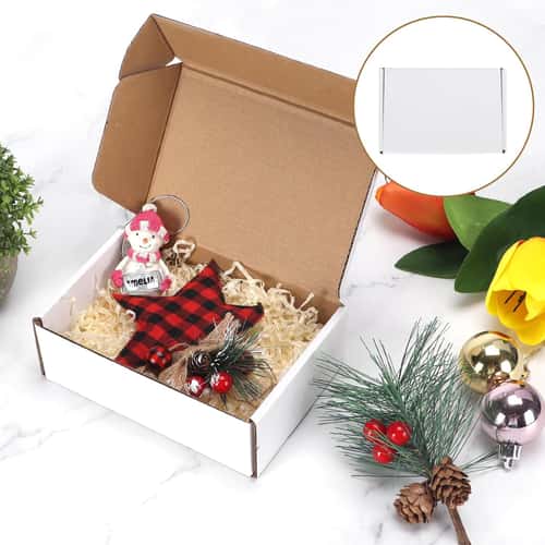 White Small Shipping Boxes for Crafting, Corrugated Paper Gift Boxes, Sturdy Cardboard Packaging for Gift Mailing