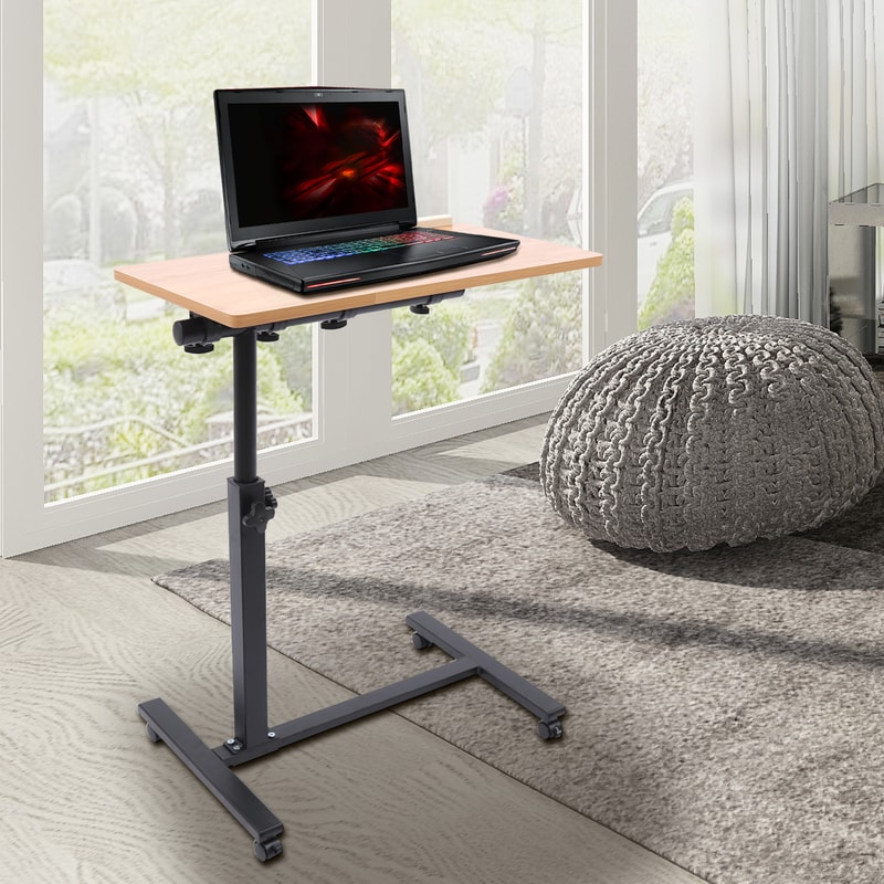 Adjustable Laptop Desk Mobile Stand Home Office Tray Rolling Study Table Computer Workstation 2