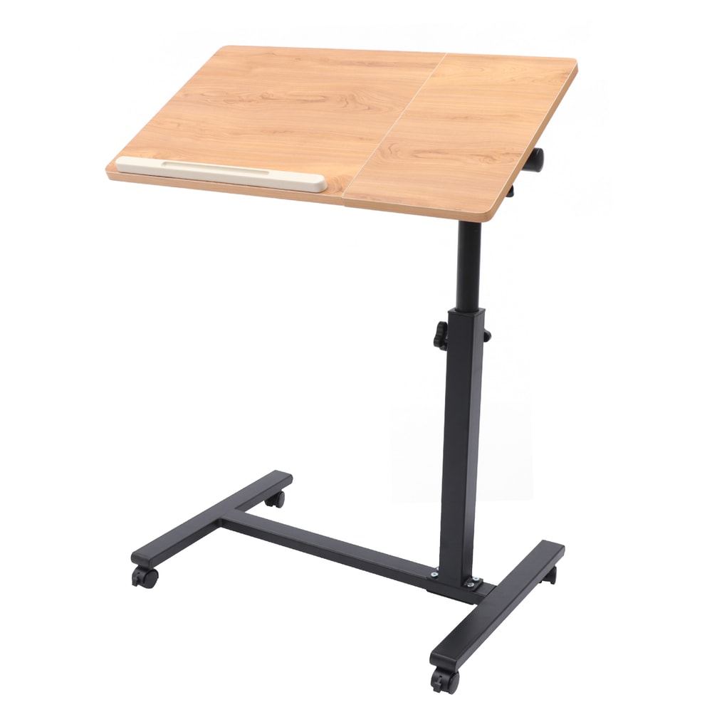 Adjustable Laptop Desk Mobile Stand Home Office Tray Rolling Study Table Computer Workstation 5
