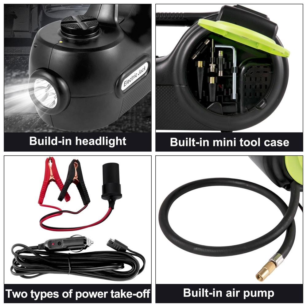 Electric Car Jack Kit by Succe Buy, Impact Wrench, LED Light, Portable Hydraulic Jack for Car Tire Lifting