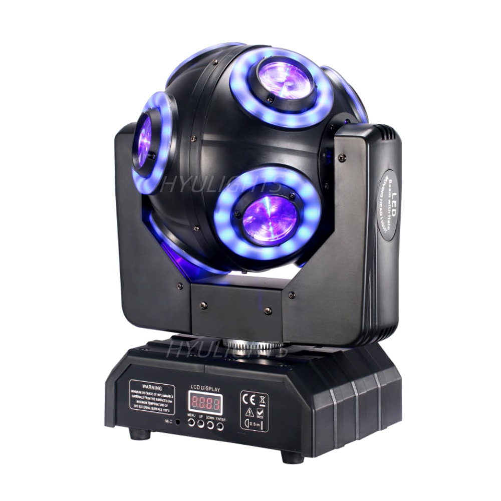 LED Moving Head With Halo Football Light Infinite Rotation Beam Strobe For DJ Bar Stage Effect 2