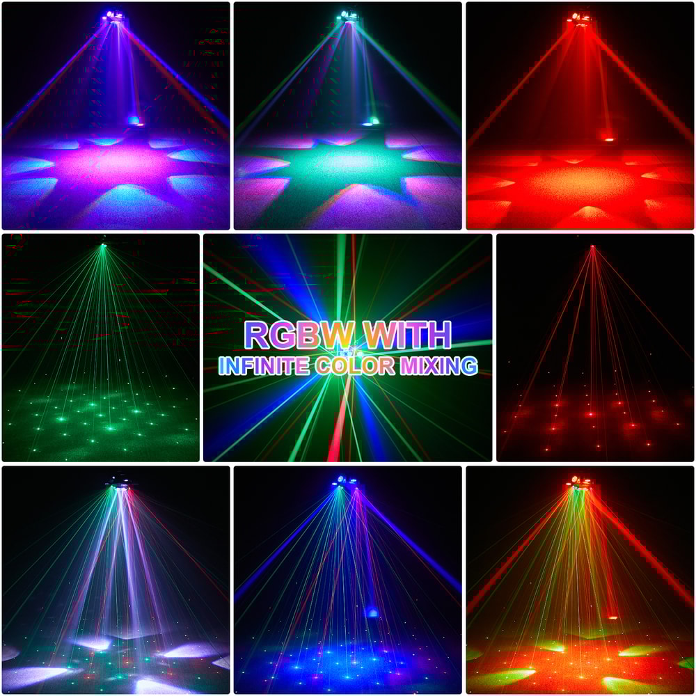 Moving Head LED Lights, RGBW Sound Activation Stage Lights, Wedding Party, Disco, KTV