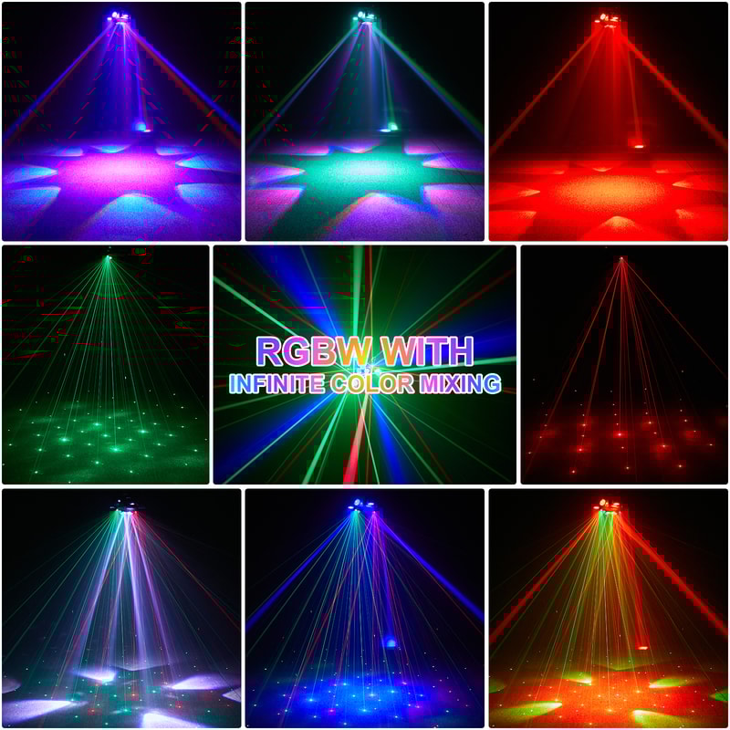 Moving Head LED Lights, RGBW Sound Activation Stage Lights, Wedding Party, Disco, KTV