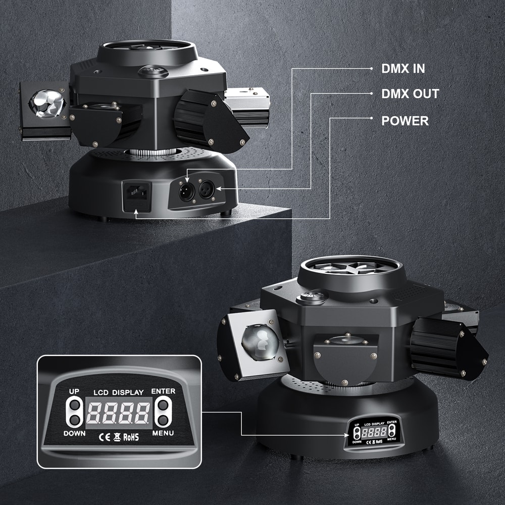 Moving Head LED Lights, RGBW Sound Activation Stage Lights, Wedding Party, Disco, KTV