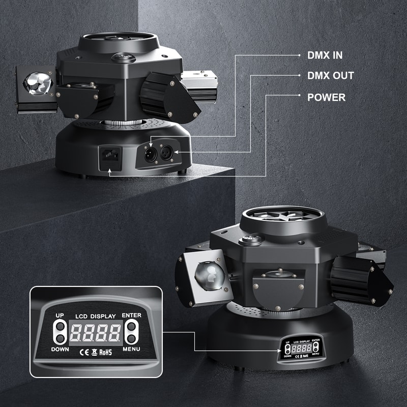 Moving Head LED Lights, RGBW Sound Activation Stage Lights, Wedding Party, Disco, KTV