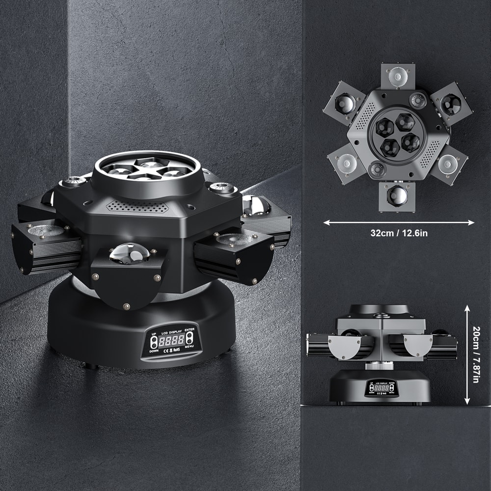 Moving Head LED Lights, RGBW Sound Activation Stage Lights, Wedding Party, Disco, KTV