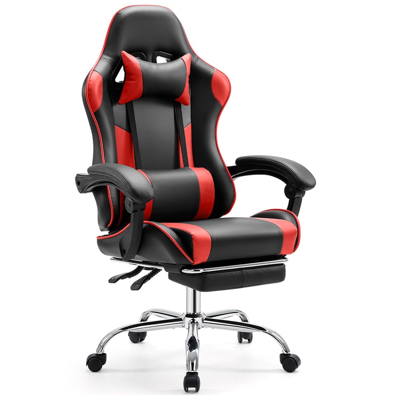 Adjustable JHK Ergonomic Racing Gaming Chair Swivel PU Leather Headrest Lumbar Support For Office 5