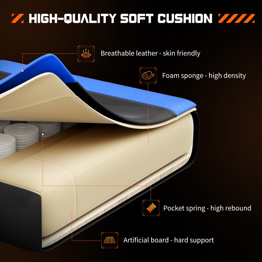 Adjustable JHK Ergonomic Racing Gaming Chair Swivel PU Leather Headrest Lumbar Support For Office 4