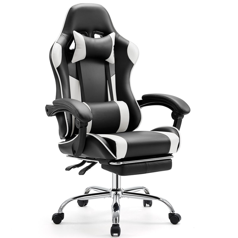 Adjustable JHK Ergonomic Racing Gaming Chair Swivel PU Leather Headrest Lumbar Support For Office 7