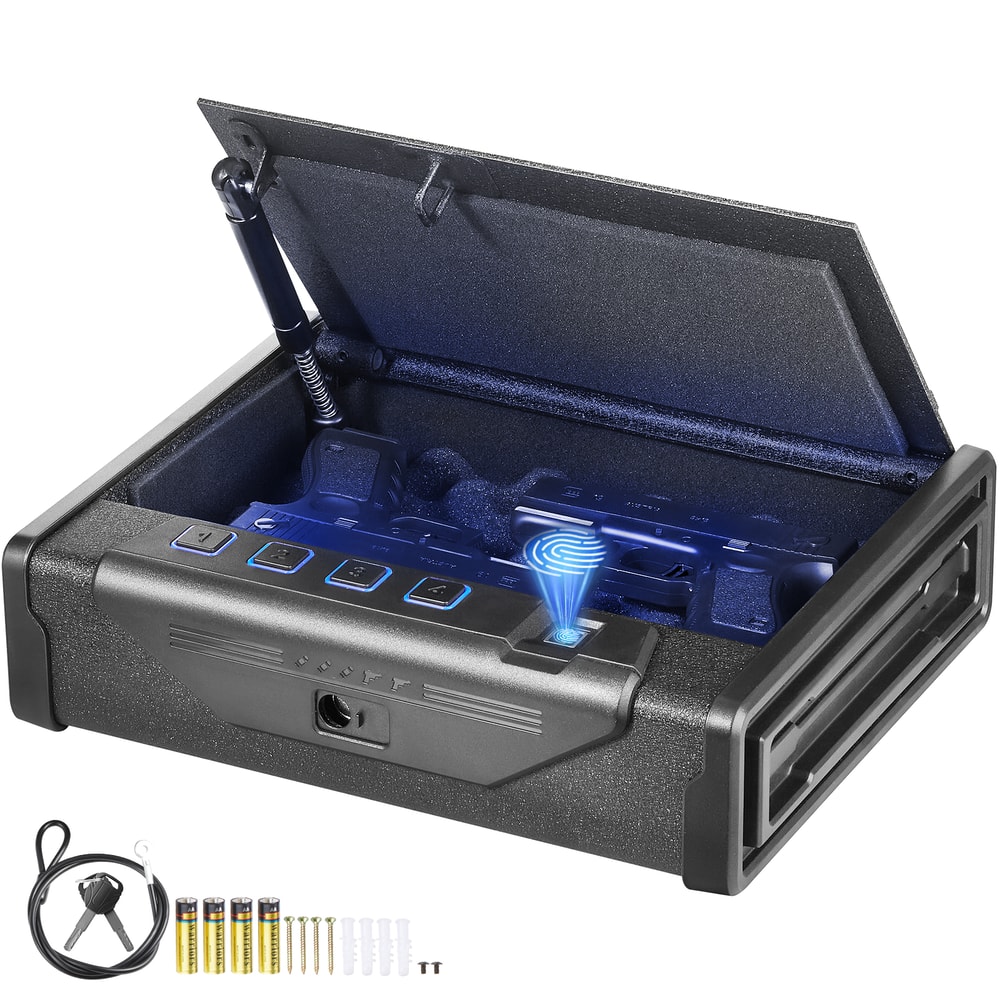 Steel Pistol Safe Firearm Case Gun Box Quick Access Advanced Biometric Technology Travel Gun Safe 0