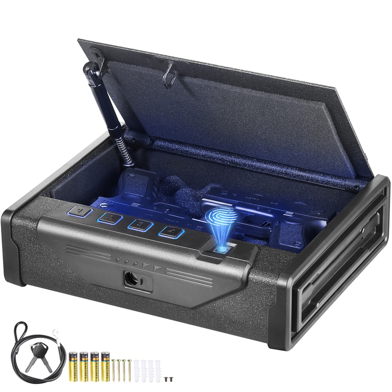 Steel Pistol Safe Firearm Case Gun Box Quick Access Advanced Biometric Technology Travel Gun Safe 0
