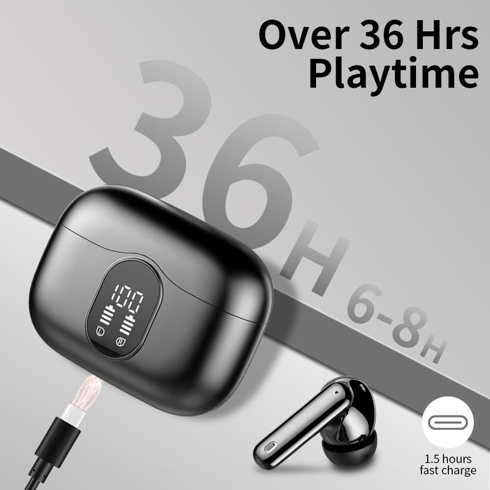 Enjoy Highquality Sound With Wireless Earbuds Featuring ENC Mics Hours Of Playtime And LED Display 4