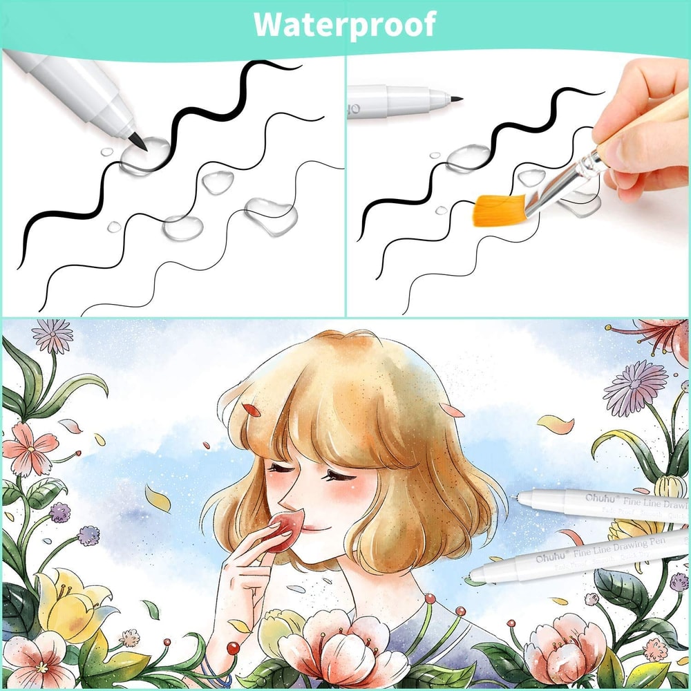 8 Pack Micro Pen Fineliner Drawing Pens Art Colored Fine Point Markers For Waterproof Writing Manga 2