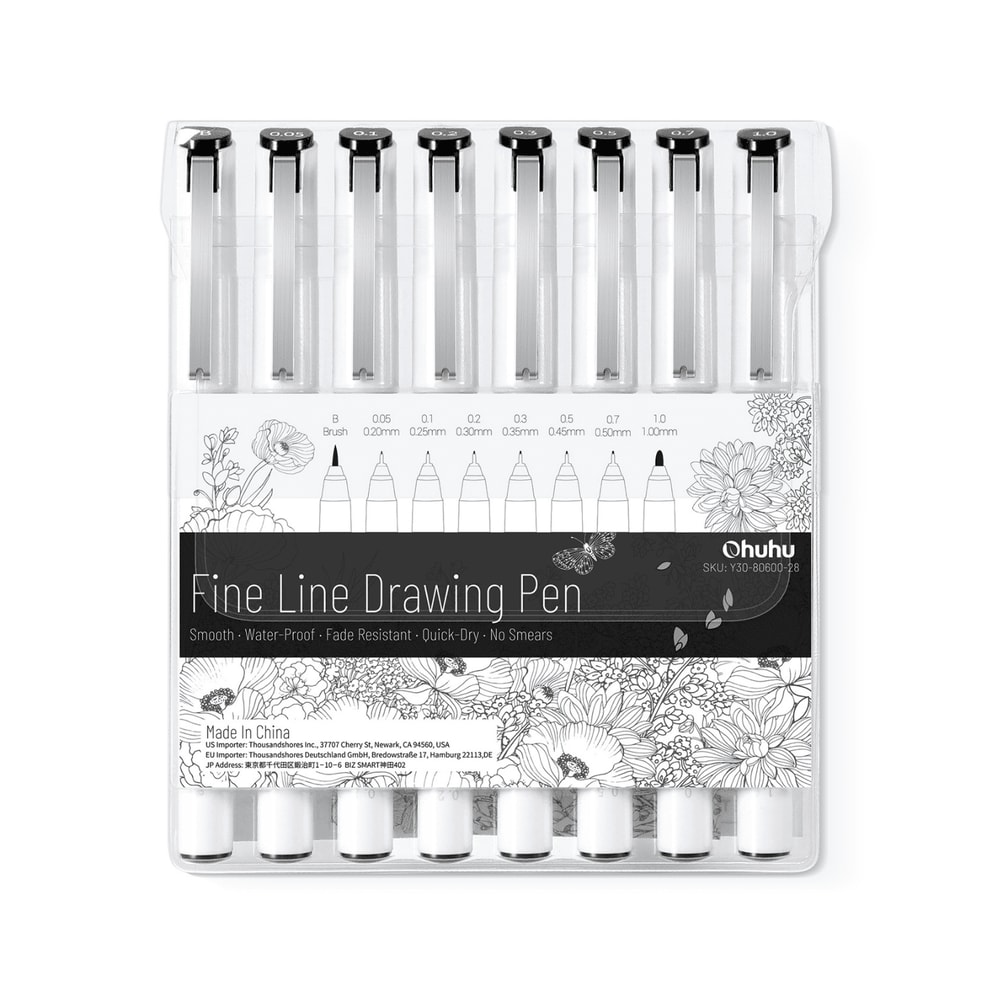 8 Pack Micro Pen Fineliner Drawing Pens Art Colored Fine Point Markers For Waterproof Writing Manga 5