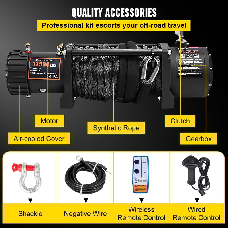 Heavy Duty Electric Synthetic Rope Lifting Hoist For Car Trailer ATV Truck Off Road Boat Powerful A 4