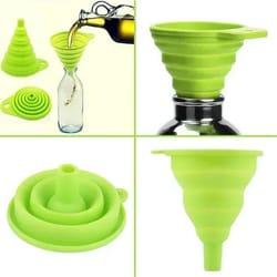 collapsible mini silicone gel funnel hopper, space-saving kitchen tool for mess-free pouring