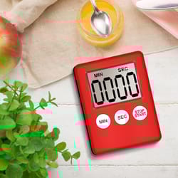 kitchen timer square with magnet, lcd digital screen, cooking timer count up countdown alarm clock
