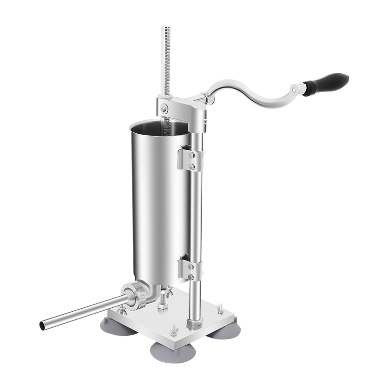 Stainless Steel Vertical Manual Sausage Stuffer Meat Filling Tool With Steel Tubes 5