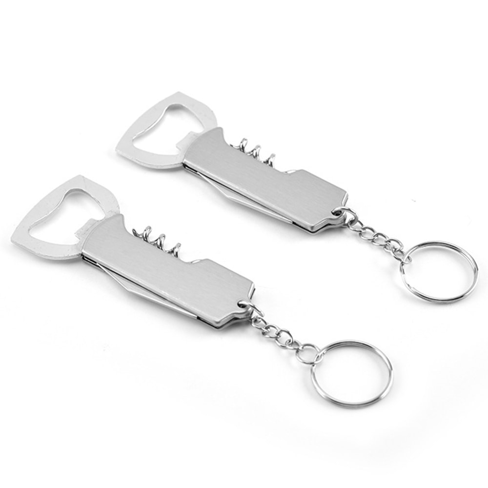 Wine Opener With Keychain Portable Stainless Steel Corkscrew Multifunctional Beer Bottle Opener Kni 1