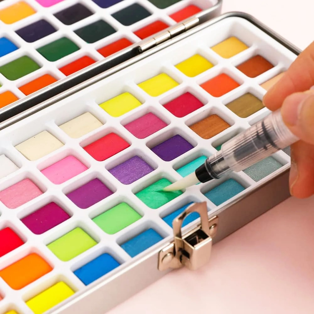 portable watercolor paint set for travel sketching