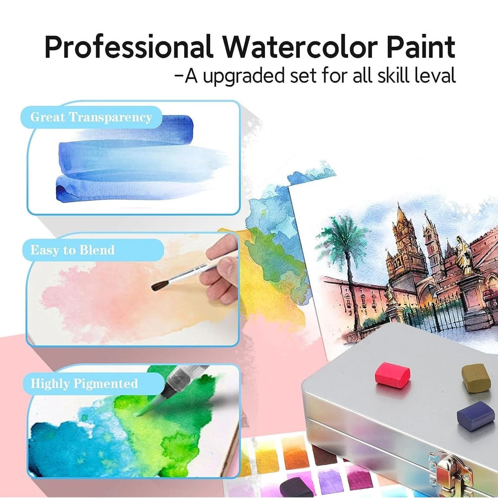 watercolor paint palette for smooth blending and washes