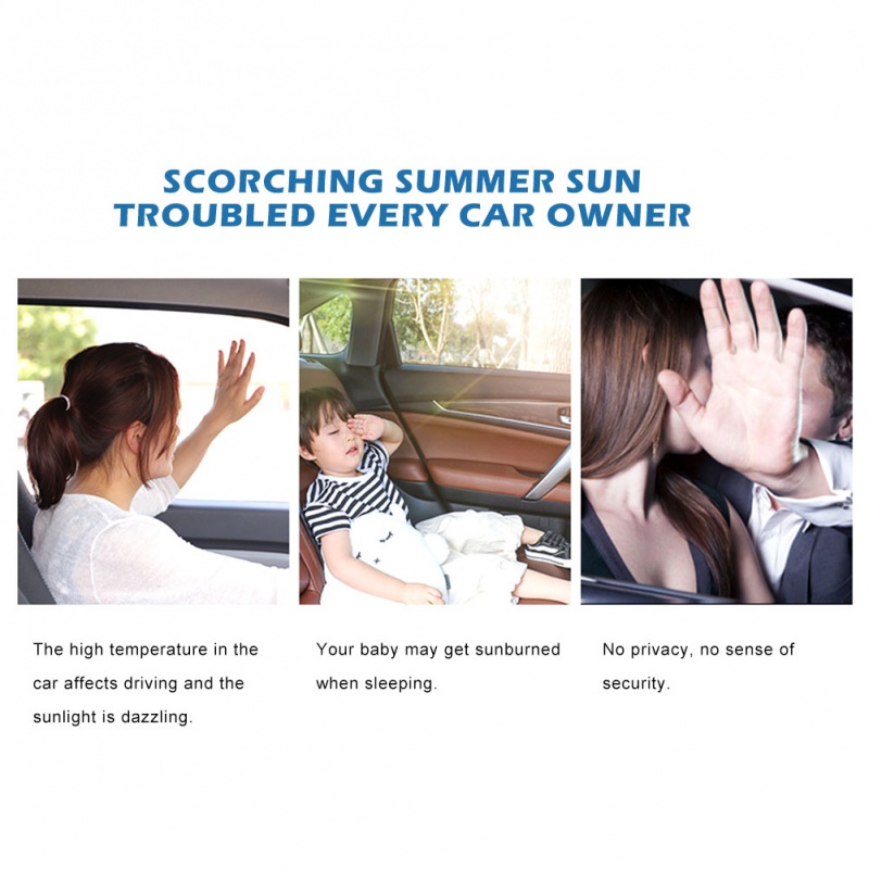 Telescopic Car Window Shades For Kids With Magnetic Mosquito Net UV Protection Sunshade Block Mesh 2