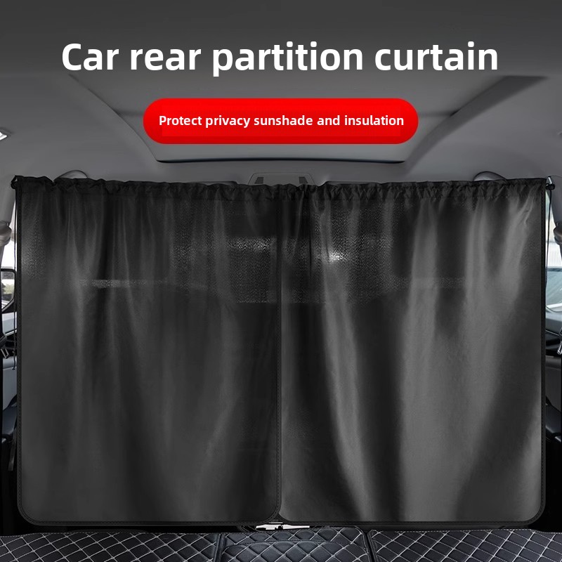 Universal Car Privacy Curtains Side Window Covers Rear Seat Divider Curtain Auto Blackout Sun Shade 4