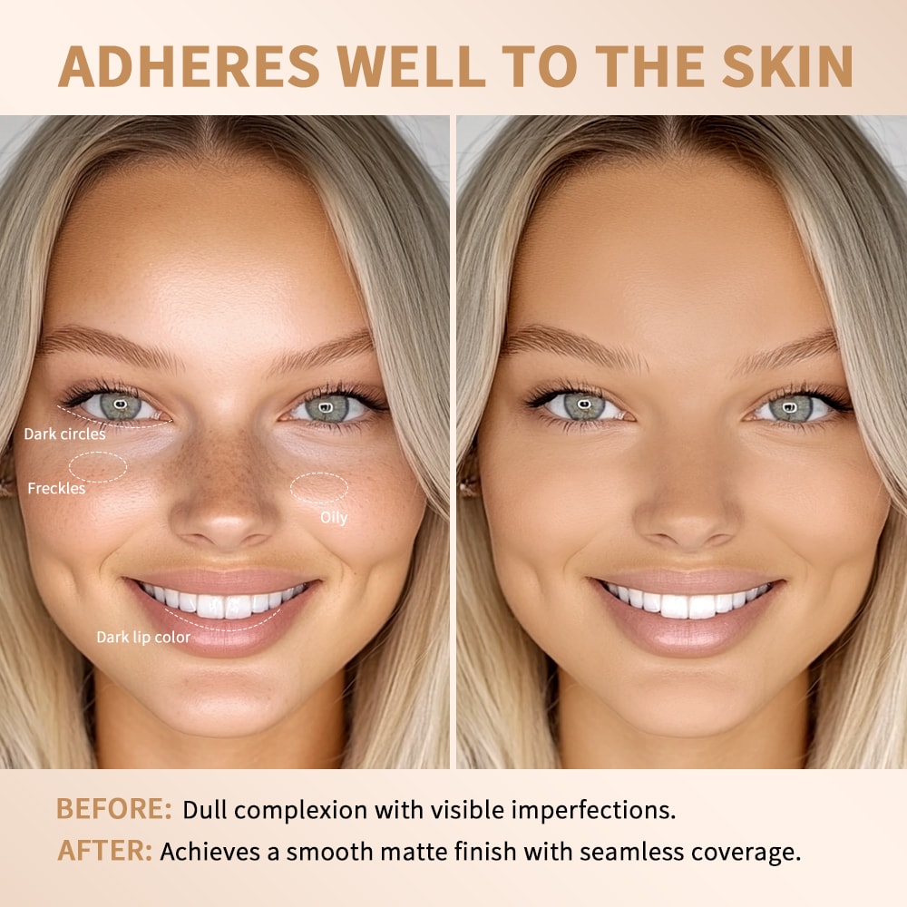 Multi Use Skin Tint Foundation Stick With Brush Matte Waterproof Long Lasting Oil Control 3