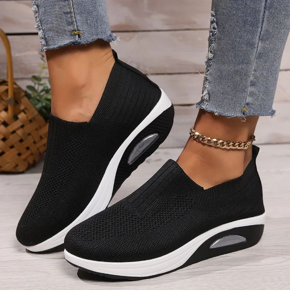 Breathable Wedge Female Sneakers Women Walking Shoes Air Cushion Non Slip Orthopedic Shoes 2