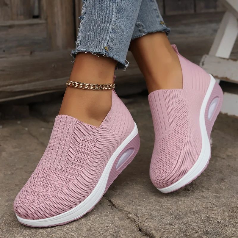 Breathable Wedge Female Sneakers Women Walking Shoes Air Cushion Non Slip Orthopedic Shoes 4