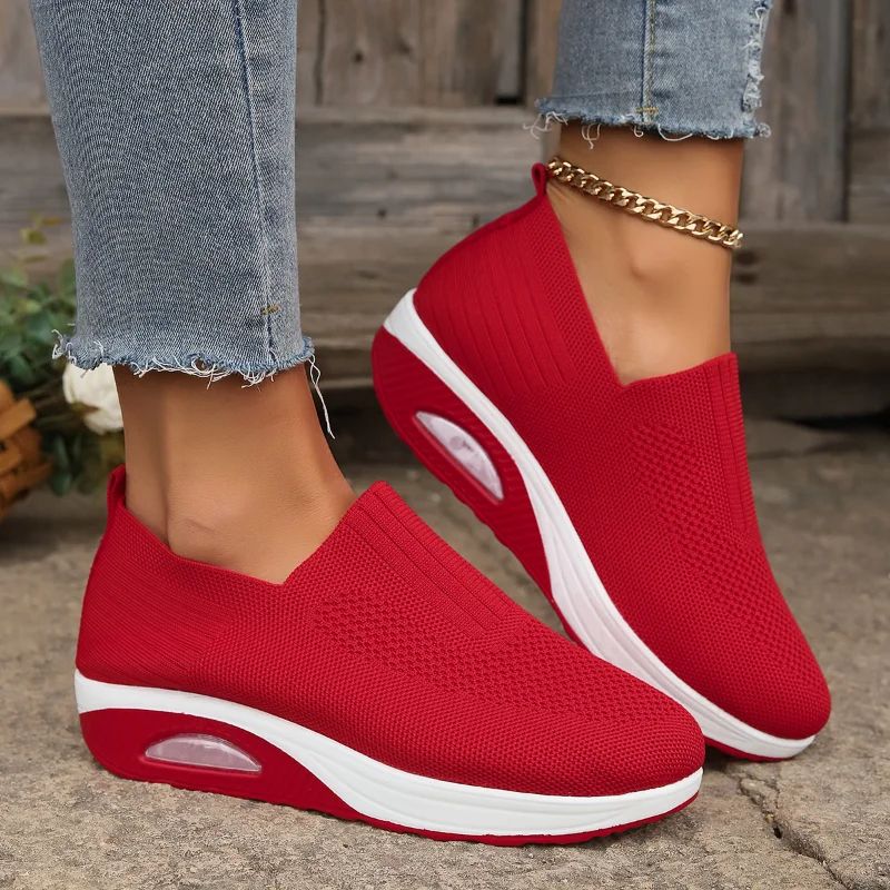 Breathable Wedge Female Sneakers Women Walking Shoes Air Cushion Non Slip Orthopedic Shoes 5