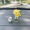 CarS Mounted Bunny Smelling Floral Fragrance Healing Ornament Mini Vase Pendant Center 1