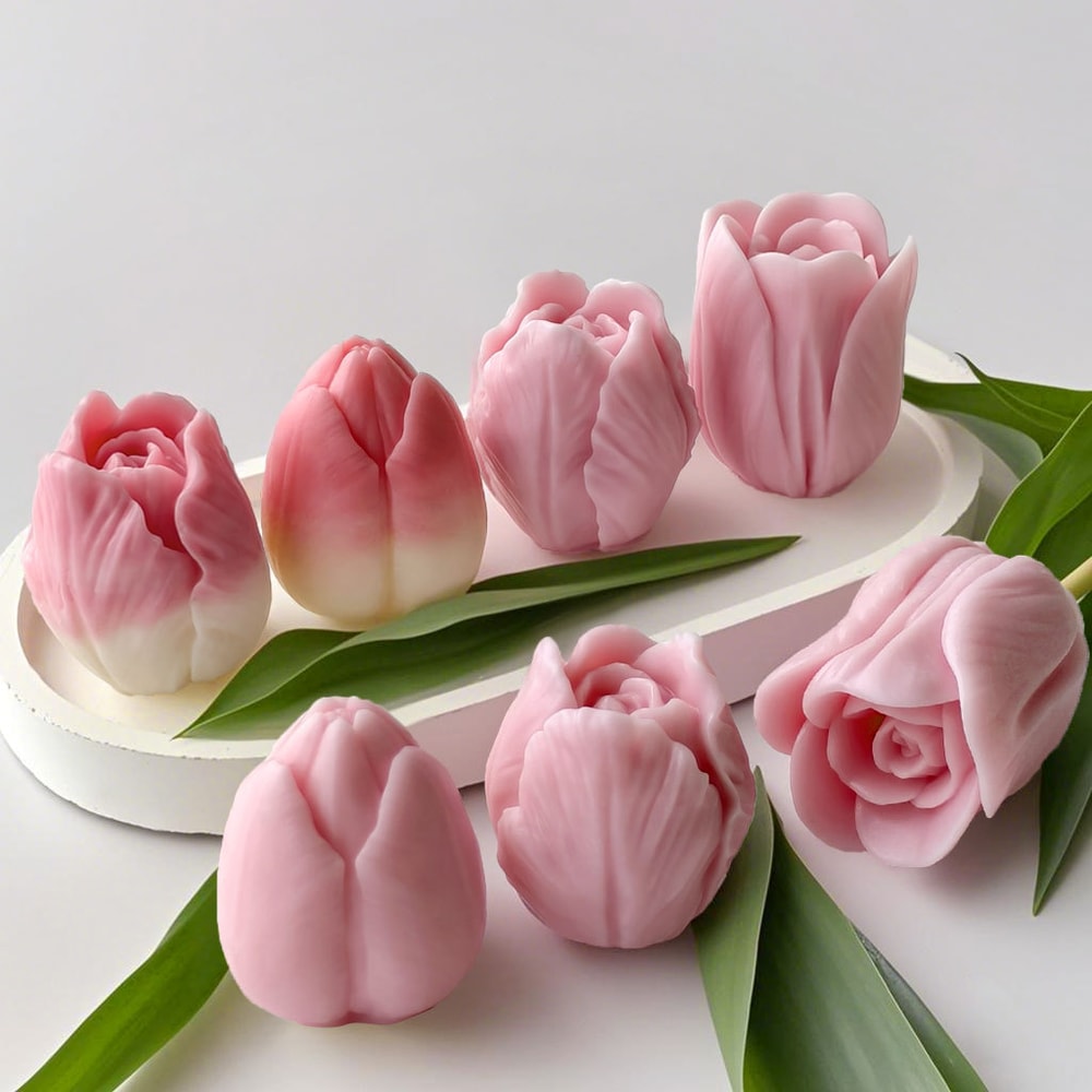 Tulip Silicone Mold For DIY Flowers Handmade Scented Candle Plaster Resin Molds Homemade Cookies 3