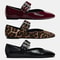 Leopard Retro Dress Shoes Shoes Women Flats Autumn Pointed Toe Loafers Shallow Mouth Ballerinas 1