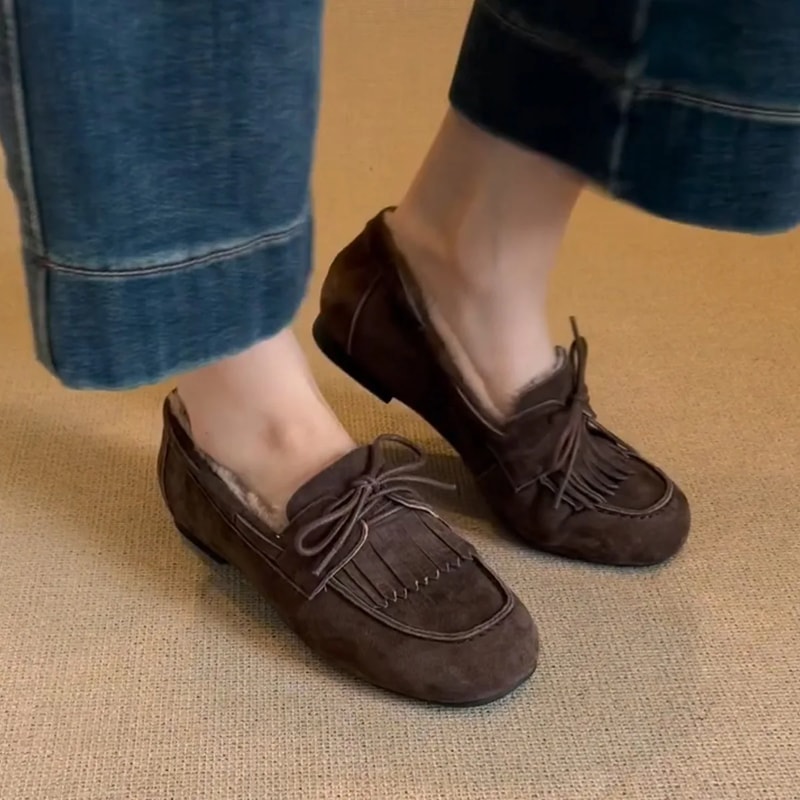 Suede Loafers Shoes Winter Fashion Designer Boots Cozy Casual Flats For Women Trendy Warm Sneakers 2