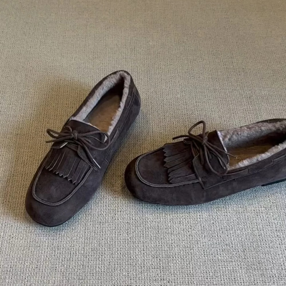 Suede Loafers Shoes Winter Fashion Designer Boots Cozy Casual Flats For Women Trendy Warm Sneakers 6