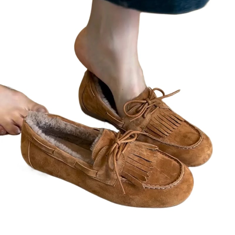 Suede Loafers Shoes Winter Fashion Designer Boots Cozy Casual Flats For Women Trendy Warm Sneakers 3