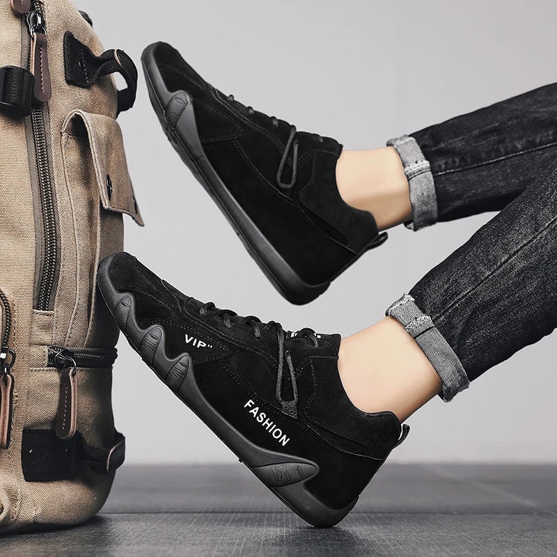 Casual Sneakers Non Slip Ankle Boots For Men Spring Khaki Work Mens Shoe Lace Up Short Boots Loafer 4