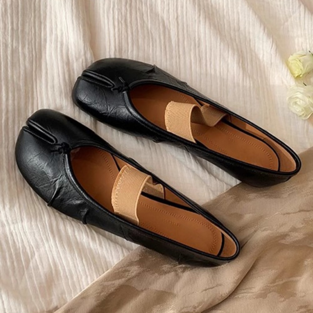 Retro Round Split Toe Flat Sneakers Women Casual Loafer Moccasins Soft Tabi Ninja Mary Jane Ballet 3