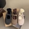 Ladies Wool Mary Jane Shoes Fashion Square Toe Fleece Ballet Flats Winter Warm Elegant Plush Loafer 0