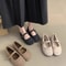 Ladies Wool Mary Jane Shoes Fashion Square Toe Fleece Ballet Flats Winter Warm Elegant Plush Loafer 1