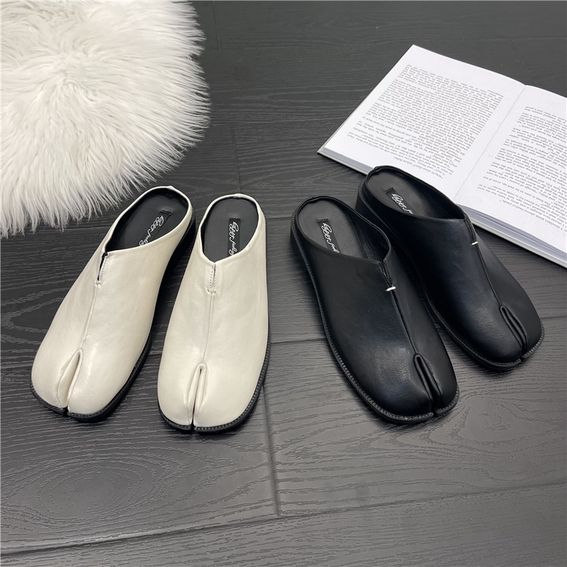 Leather Split Toe Flat Shoes For Women New Fashion Tabi Ninja Flats Cozy Loafers Casual Low Heels L 3