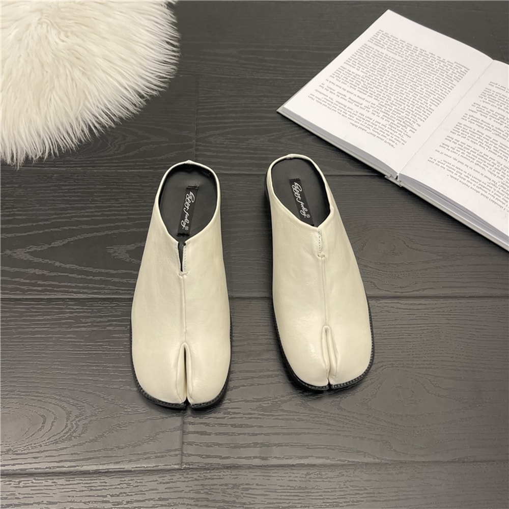 Leather Split Toe Flat Shoes For Women New Fashion Tabi Ninja Flats Cozy Loafers Casual Low Heels L 4