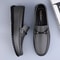 New Casual Men SlipOn Shoes Luxury Leather Blue Loafers Handmade Business Driving Flats 1