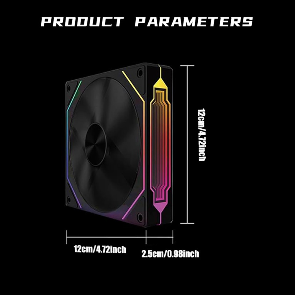 PWM Silent Cooling Prism Computer Case Fan ARGB High Air Volume For Efficient Cooling 4