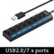 USB Adapter Multi USB Splitter Hub With Long Cable Expander For Laptop PC Accessories 6