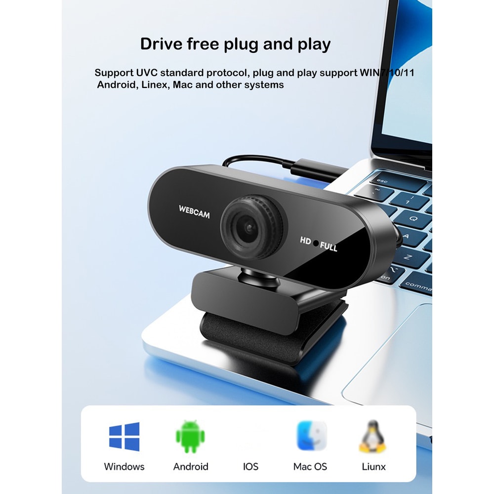 USB Webcam With Builtin Microphone Perfect For Laptops And Desktop Computers 3