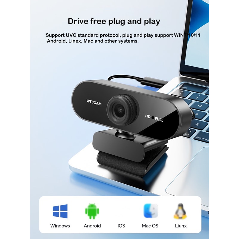 USB Webcam With Builtin Microphone Perfect For Laptops And Desktop Computers 3