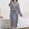 Winter Warm Coral Fleece Long Robe Gown Thicken Bathrobe Sleepwear Flannel Nightdress Casual Intima 3