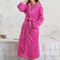 Winter Warm Coral Fleece Long Robe Gown Thicken Bathrobe Sleepwear Flannel Nightdress Casual Intima 4